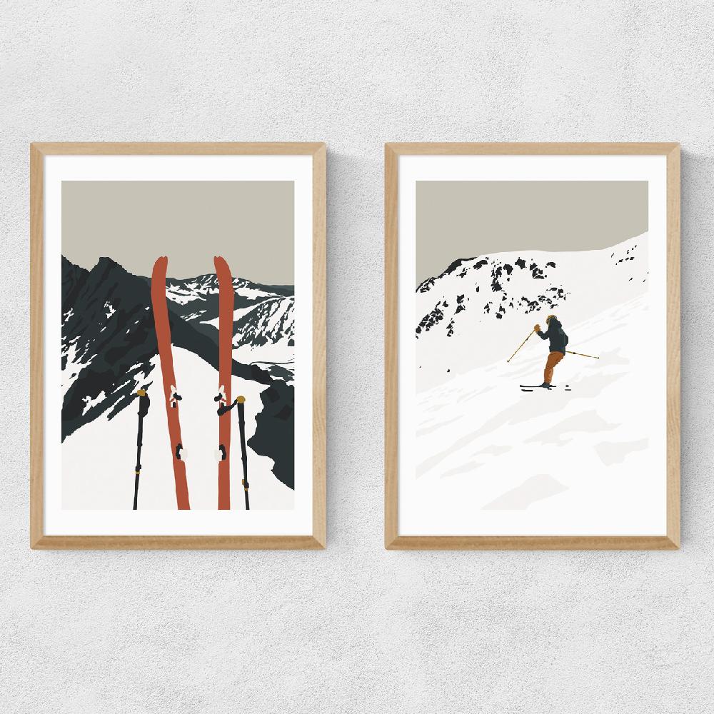 East End Prints Skiing Twin Set
