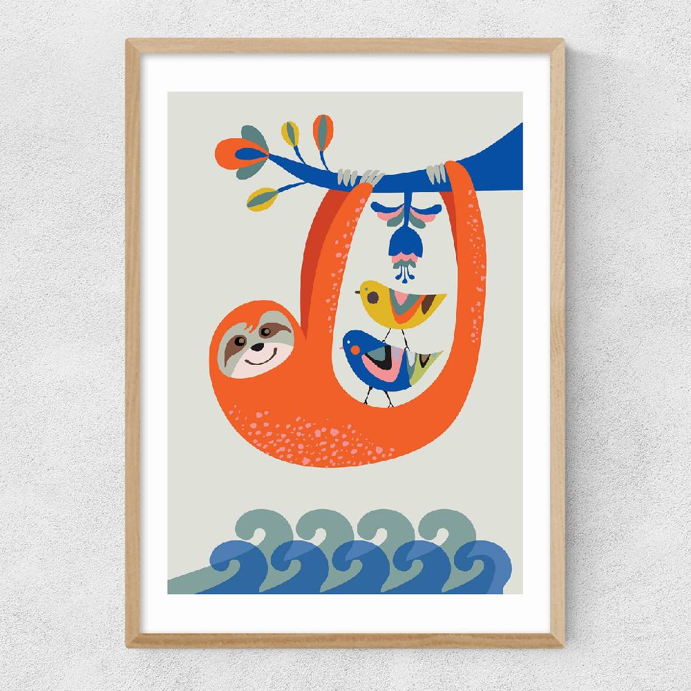 East End Prints Sloth By Rachel Lee