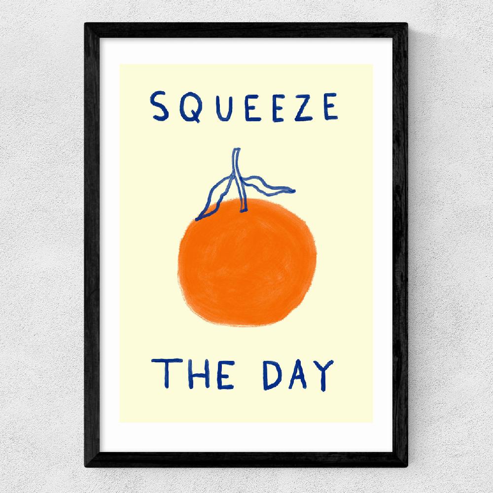 East End Prints Squeeze The Day Orange