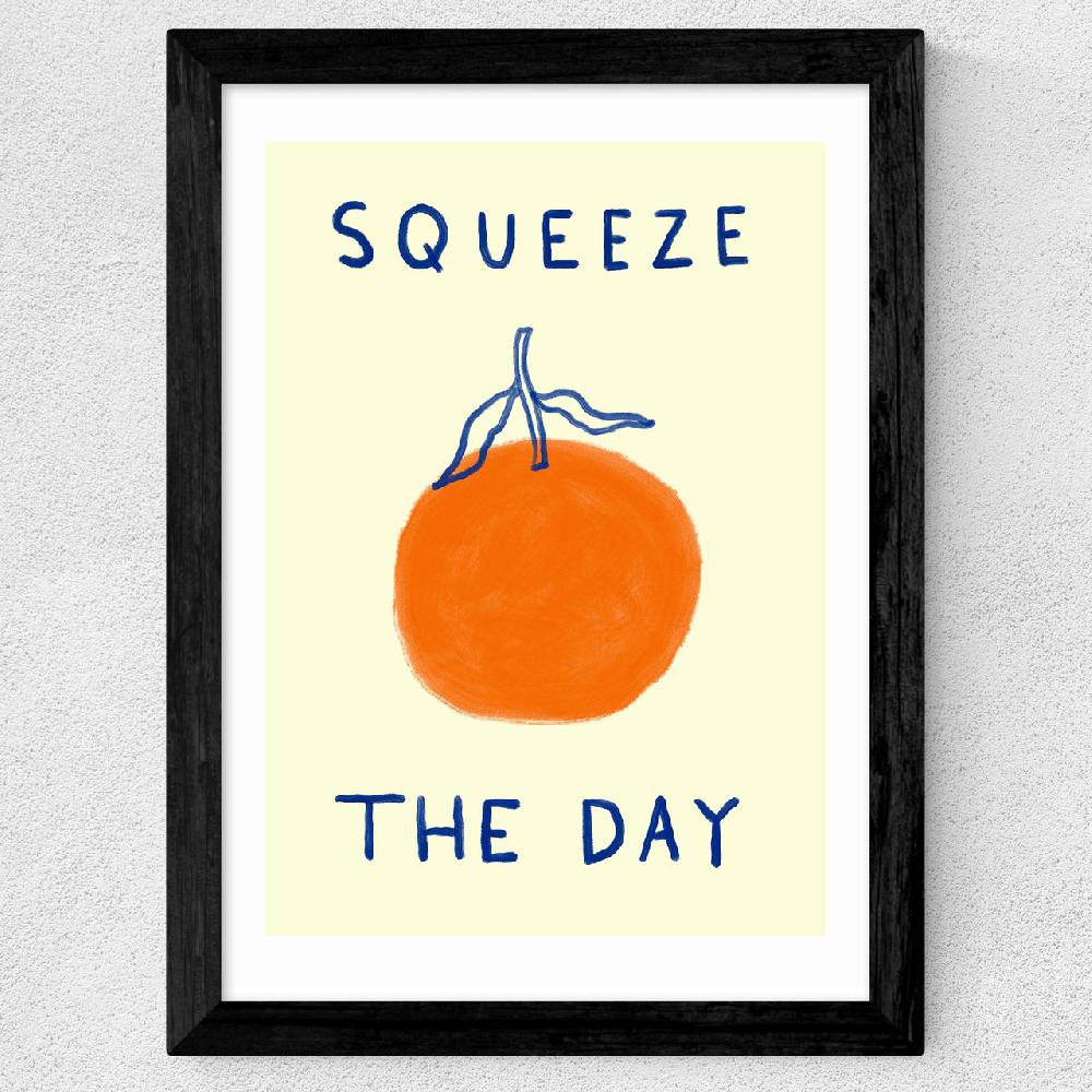 East End Prints Squeeze The Day Orange
