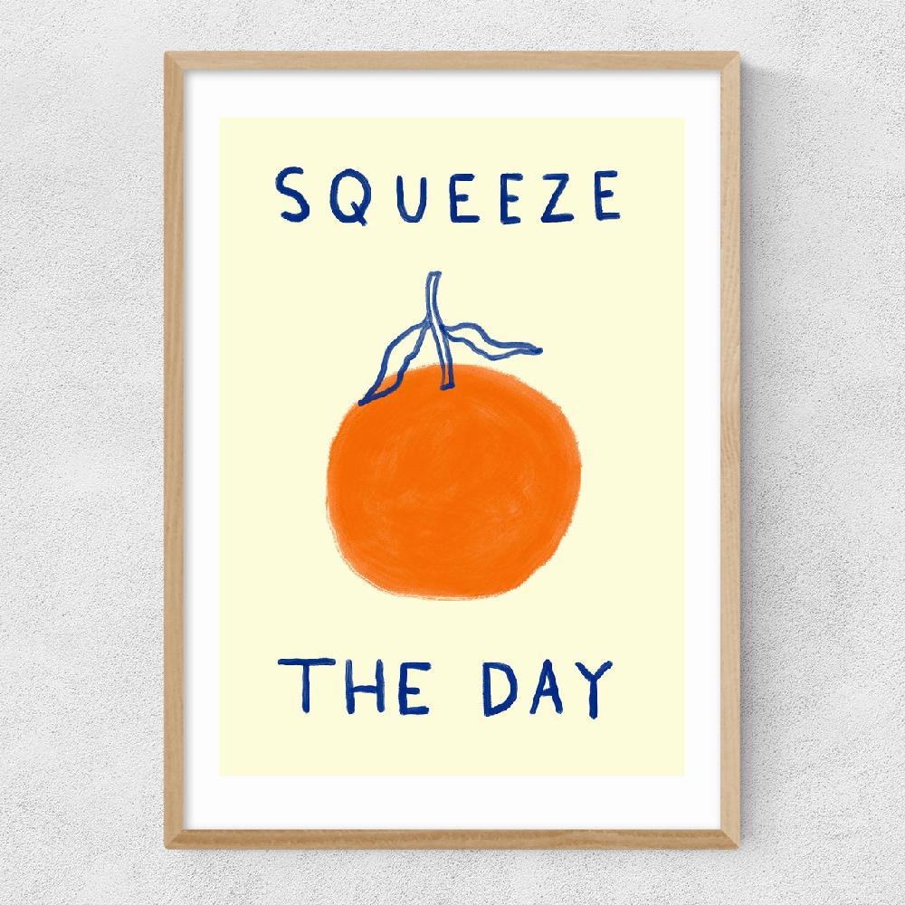 East End Prints Squeeze The Day Orange