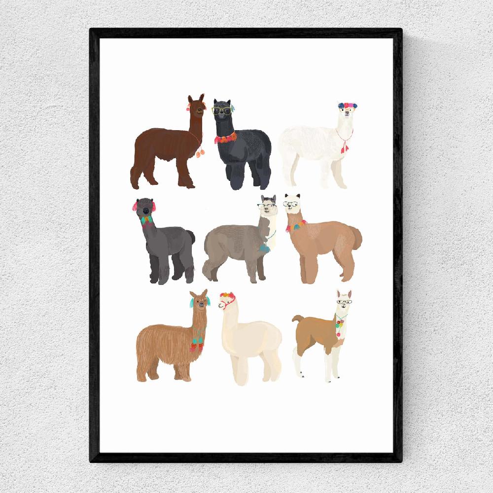 east end prints Standing Lamas in Glasses