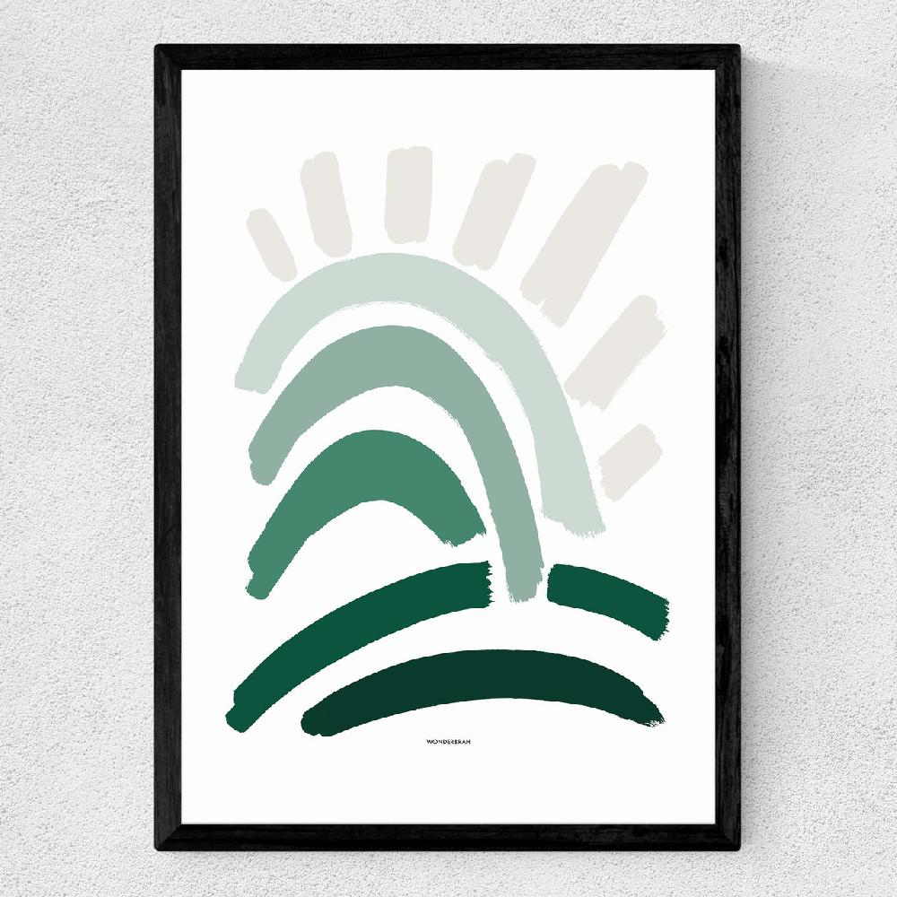 East End Prints Sun Rays Green