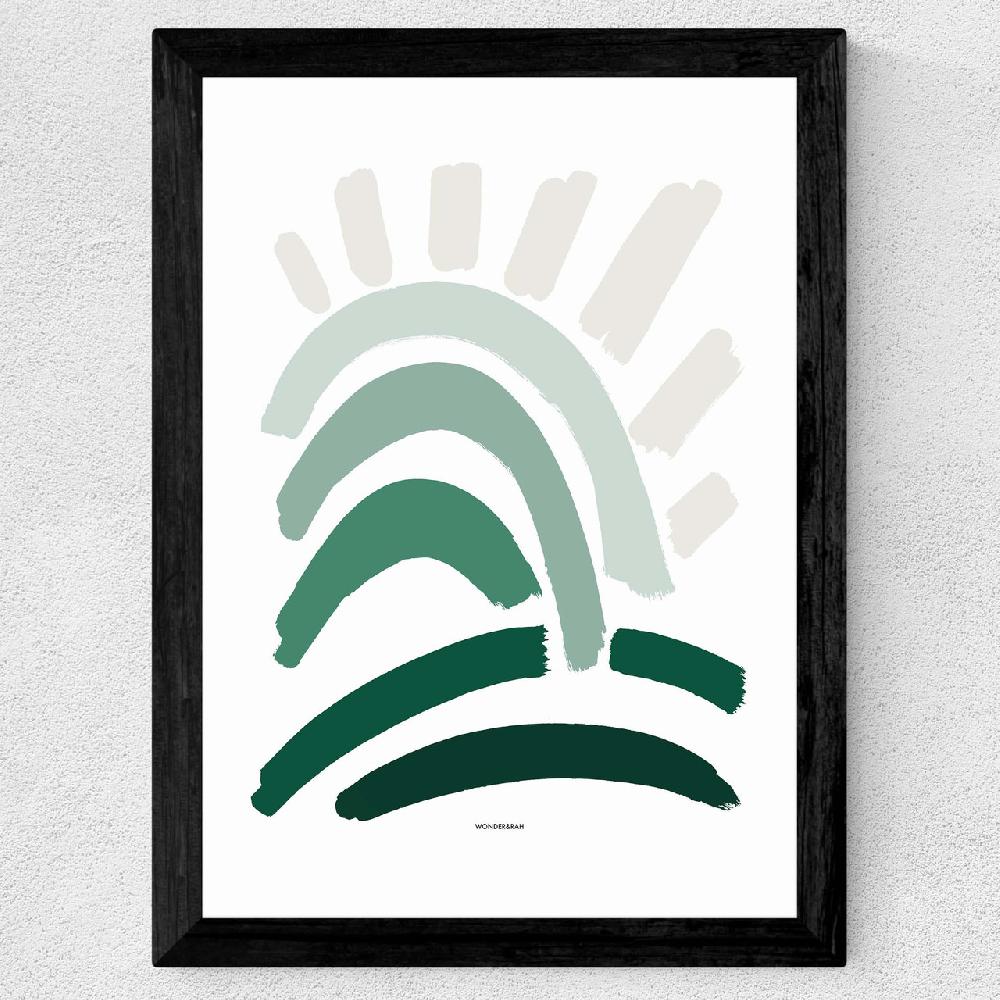 East End Prints Sun Rays Green