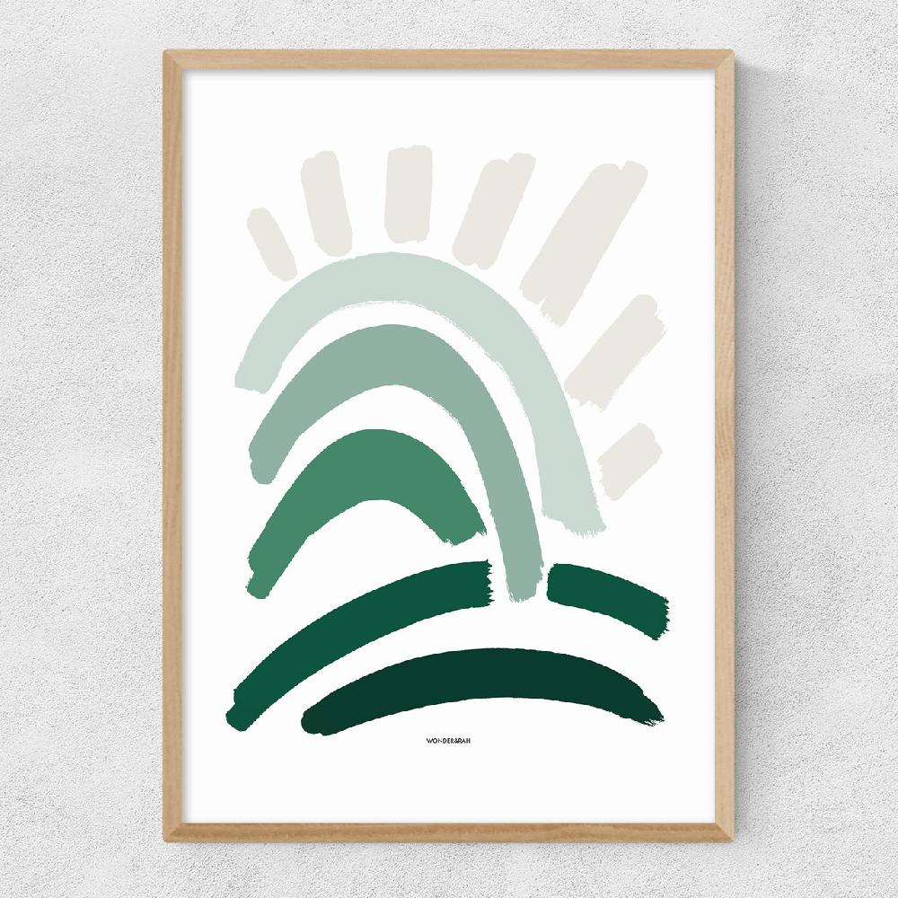 East End Prints Sun Rays Green