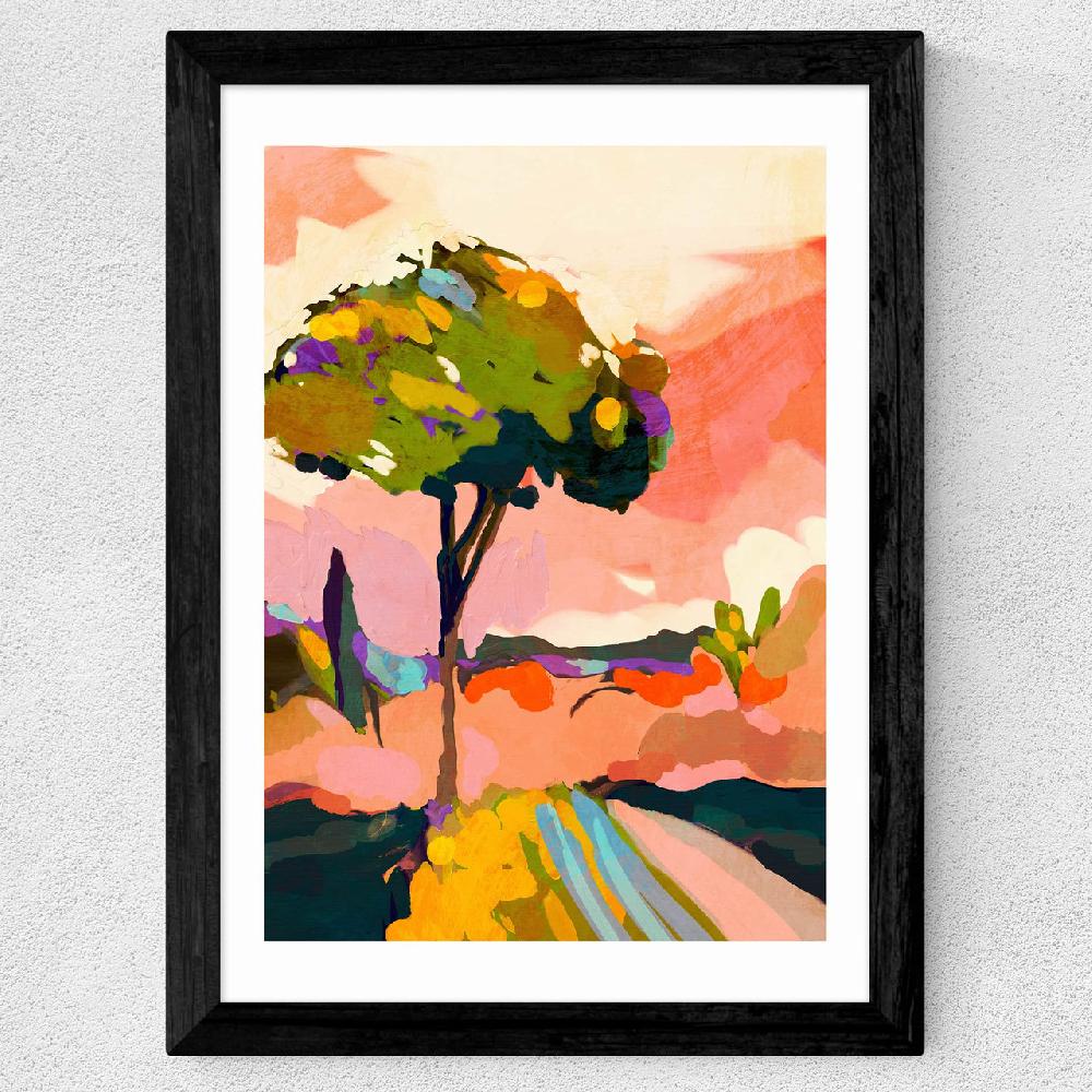 East End Prints Sundown With Tree