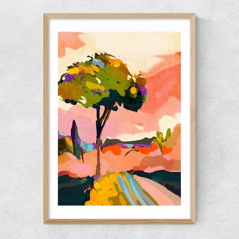 East End Prints Sundown With Tree