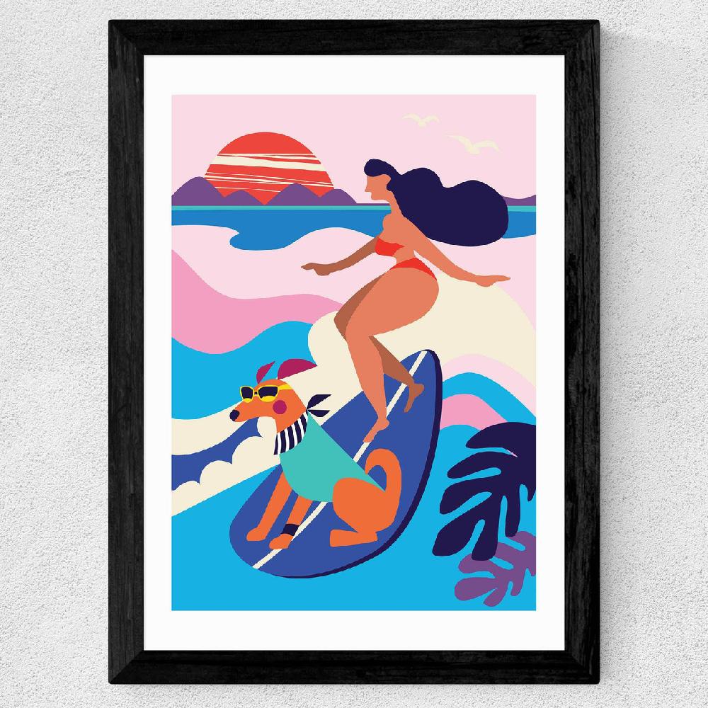 East End Prints Surf Dog