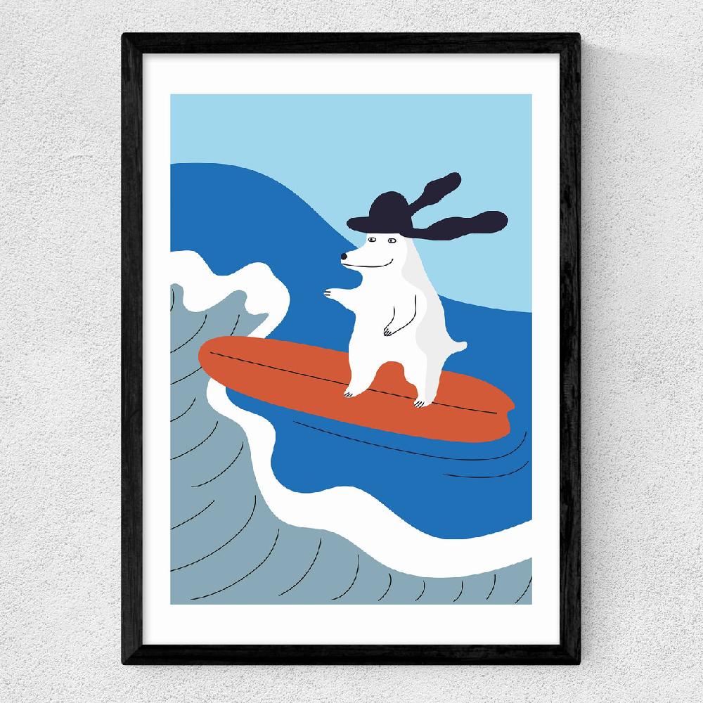 East End Prints Surfing Dog Watersports