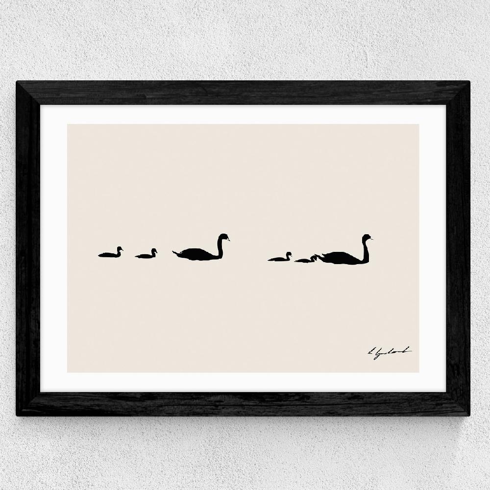 East End Prints Swan Family