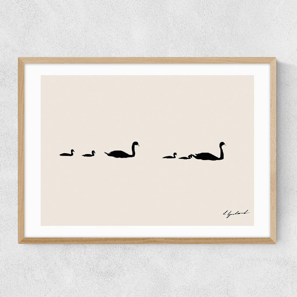 East End Prints Swan Family