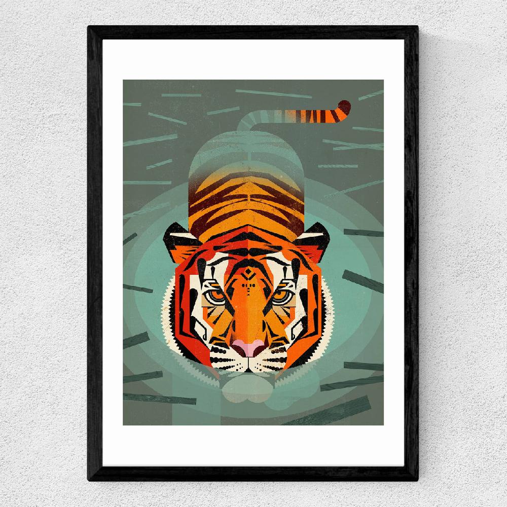 East End Prints Swimming Tiger