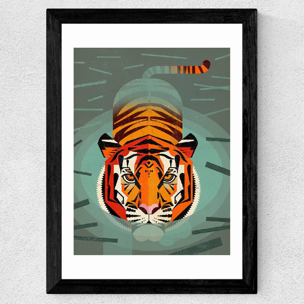 East End Prints Swimming Tiger