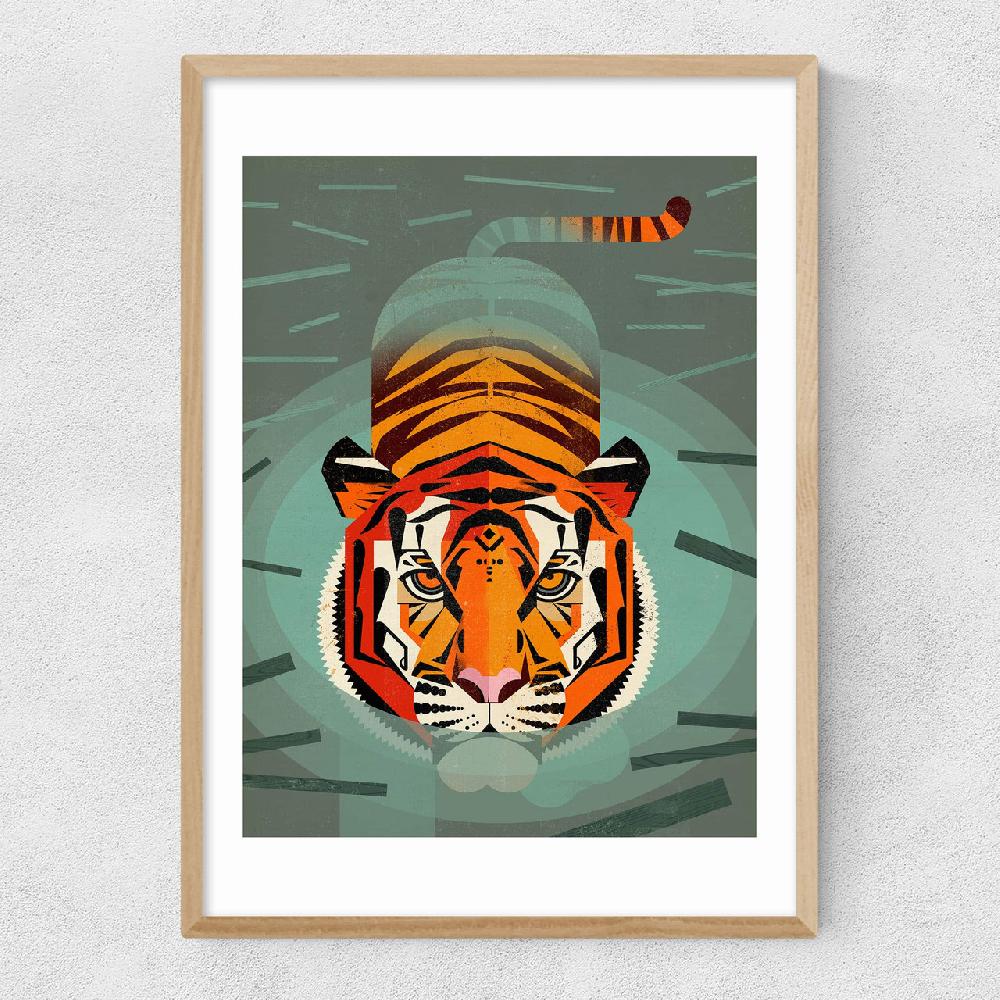East End Prints Swimming Tiger