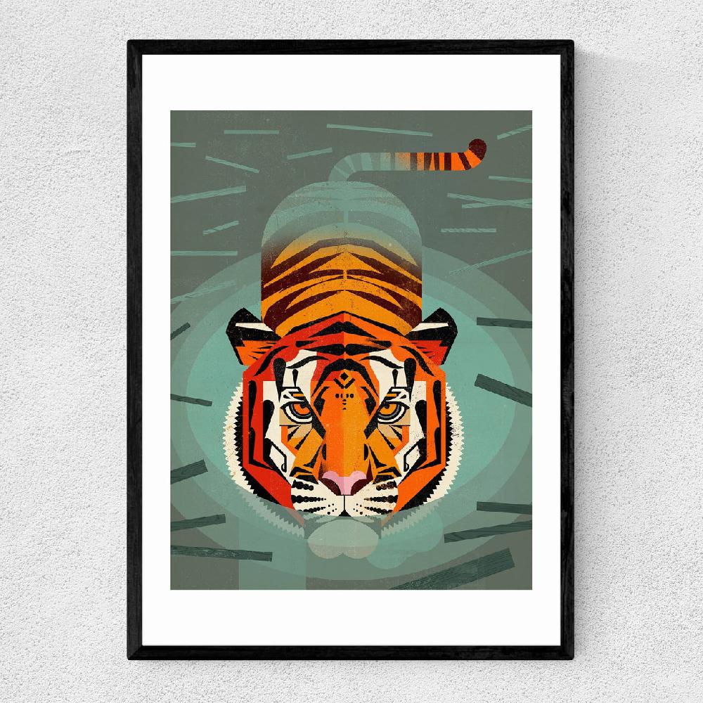 east end prints Swimming Tiger