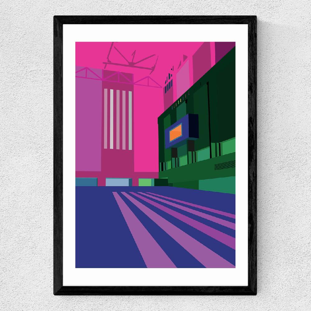 East End Prints Tate Modern - Turbine Hall (Pink)
