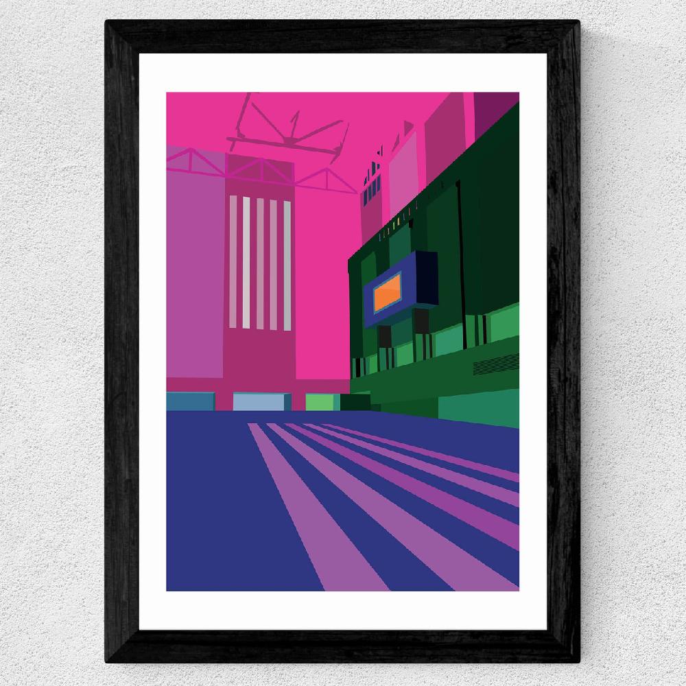 East End Prints Tate Modern - Turbine Hall (Pink)