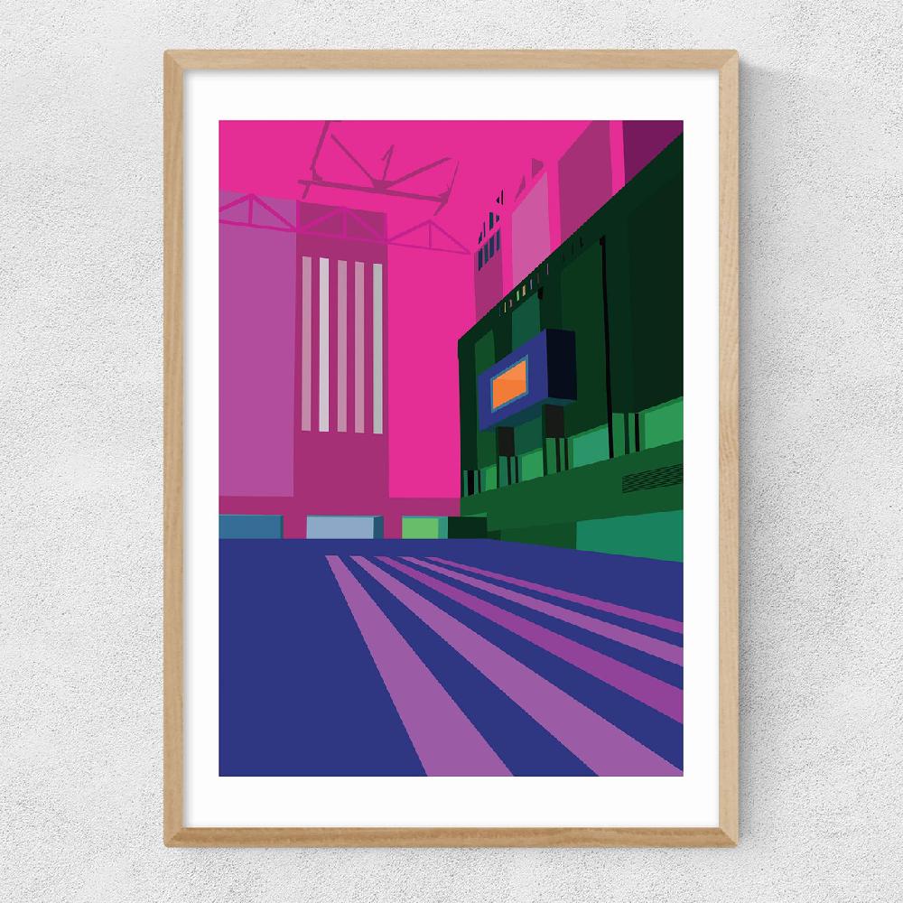 East End Prints Tate Modern - Turbine Hall (Pink)