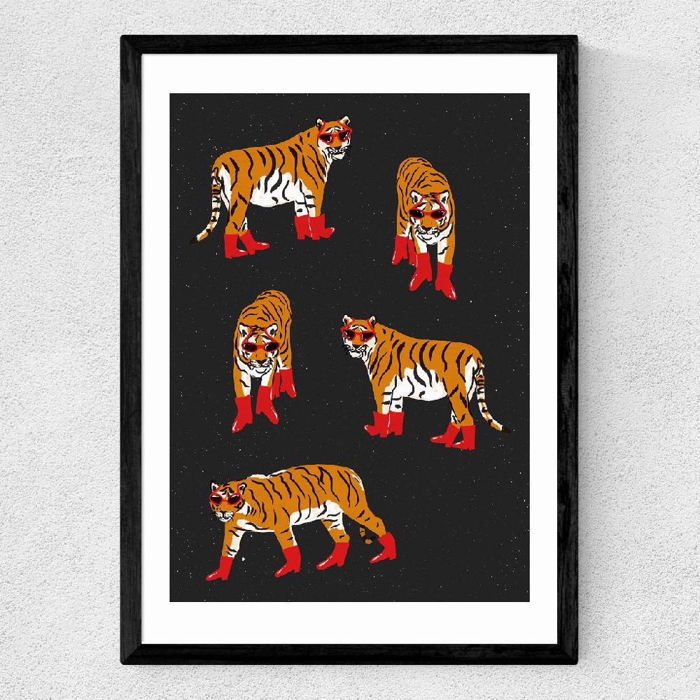 East End Prints Tigers In Red Boots