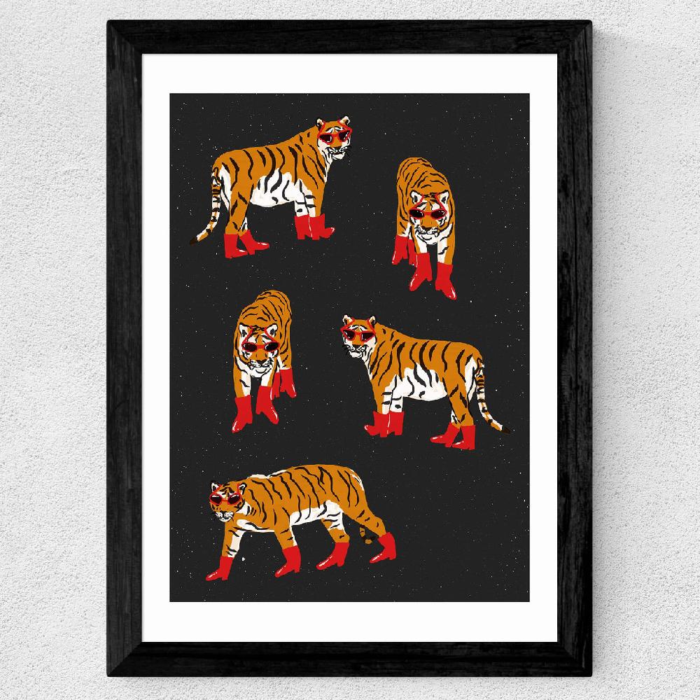 East End Prints Tigers In Red Boots