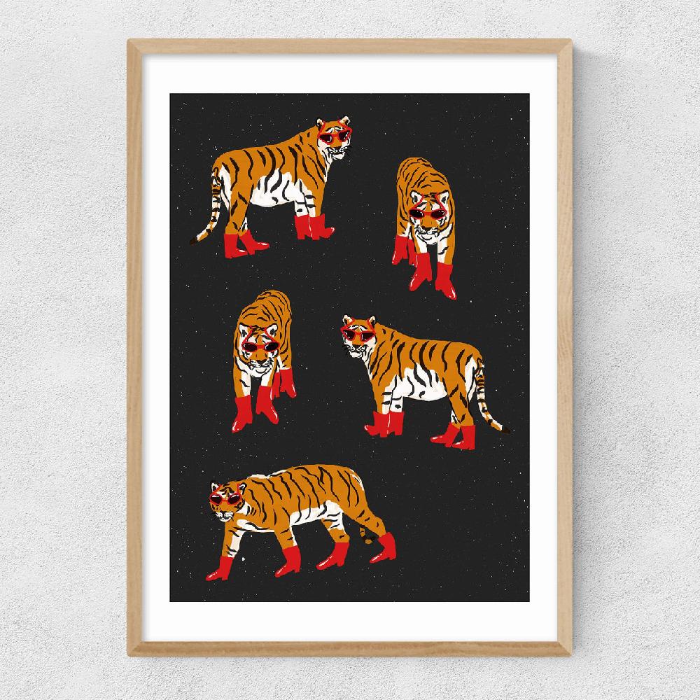 East End Prints Tigers In Red Boots