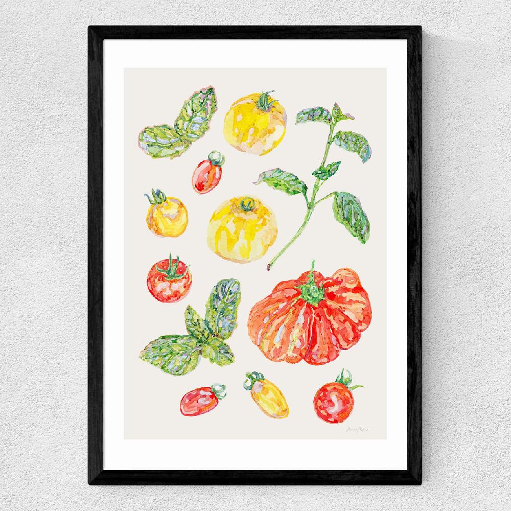 East End Prints Tomatoes And Basil