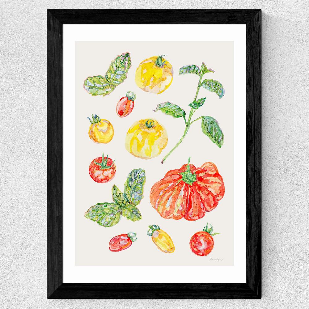 East End Prints Tomatoes And Basil