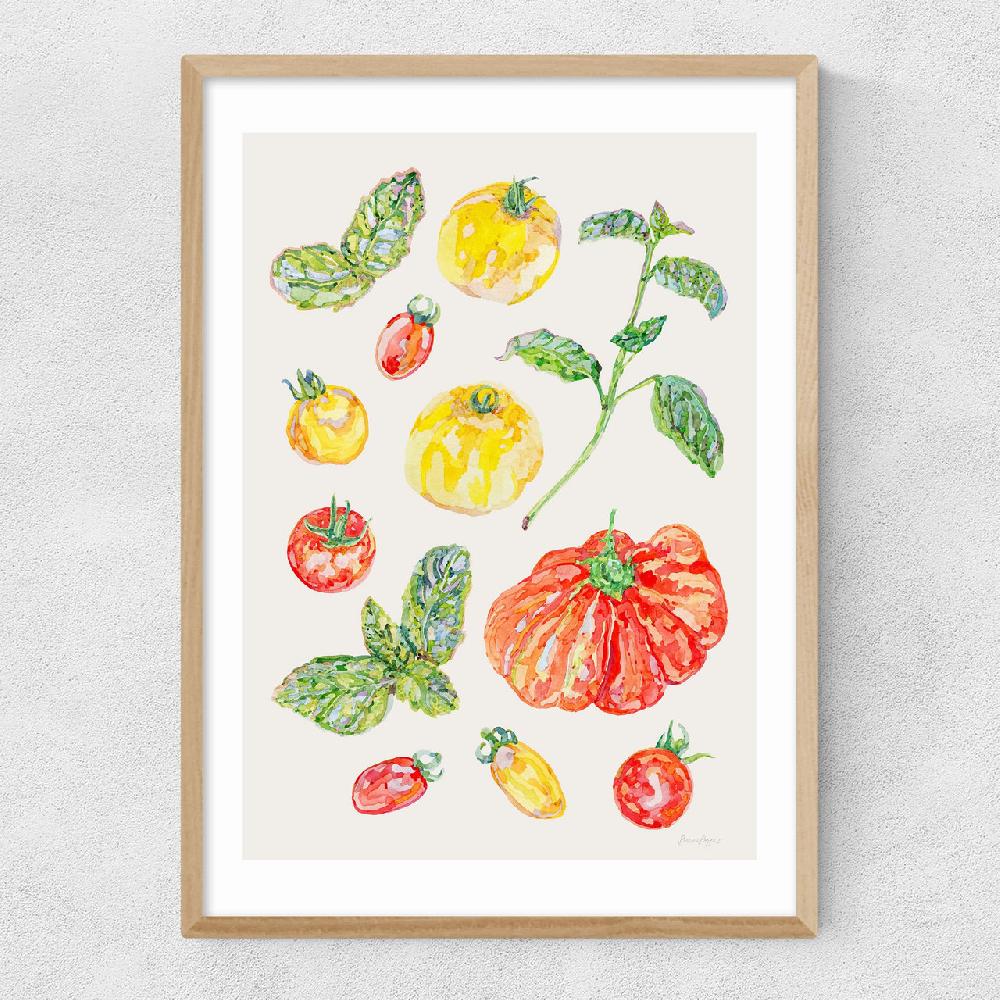 East End Prints Tomatoes And Basil