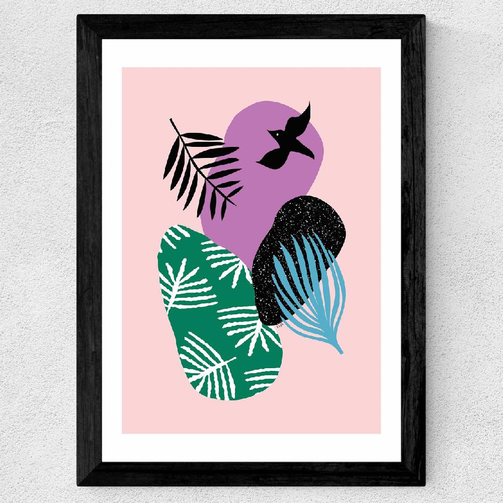 East End Prints Tropical Bird In Pink