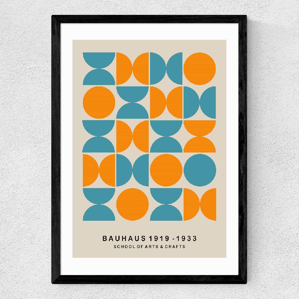 East End Prints Turquoise And Orange Bauhaus