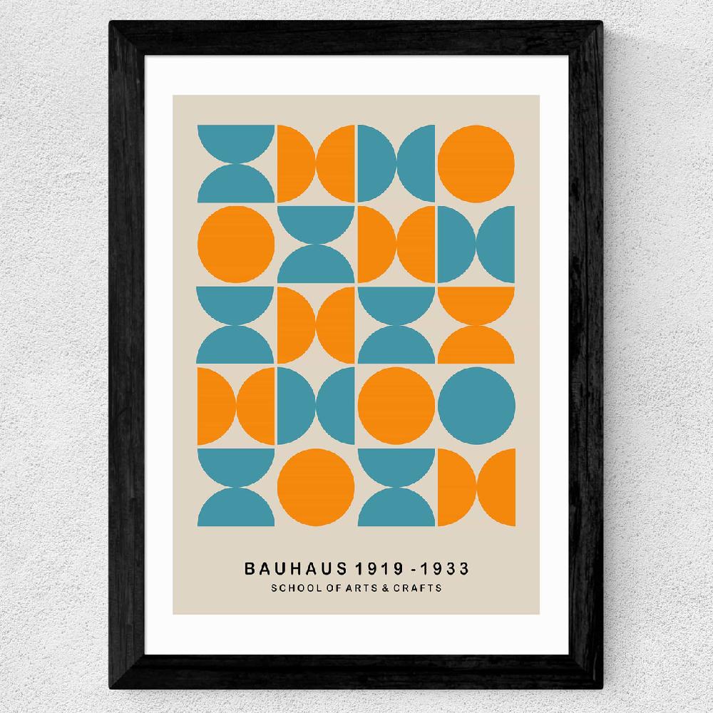 East End Prints Turquoise And Orange Bauhaus