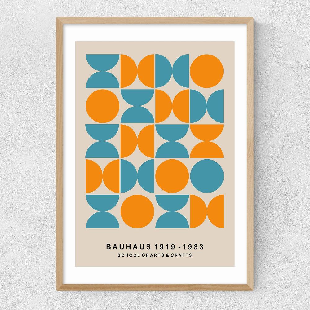 East End Prints Turquoise And Orange Bauhaus