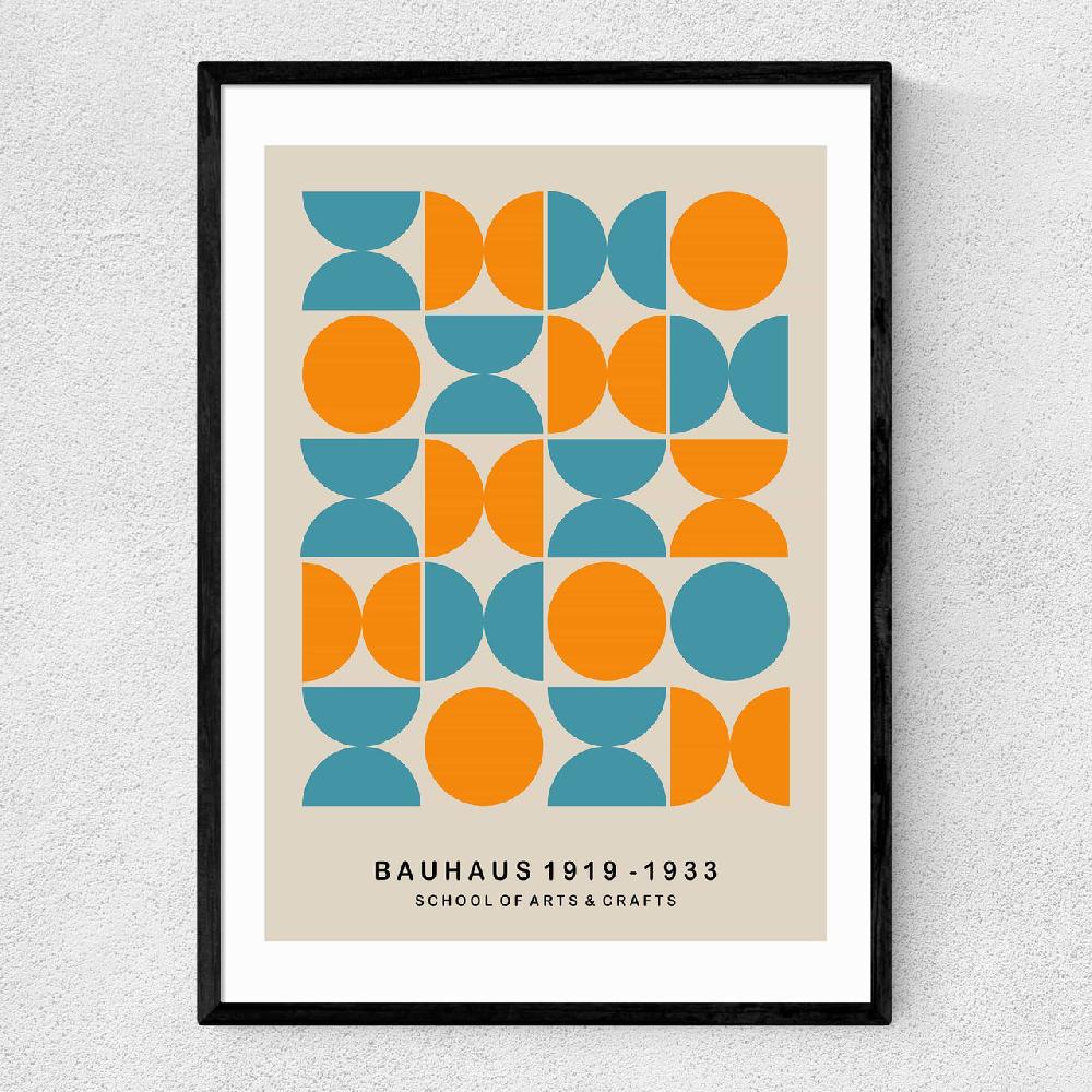 east end prints Turquoise And Orange Bauhaus