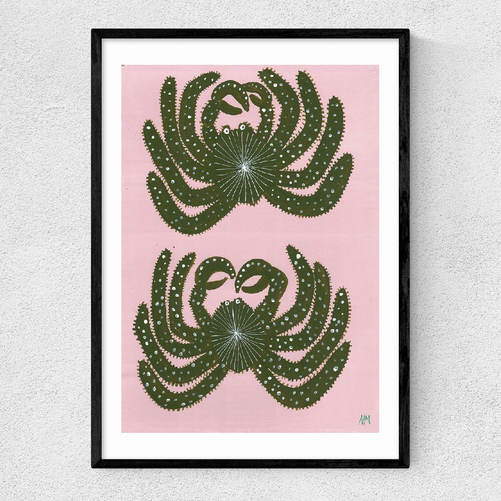east end prints Two Green Crabs