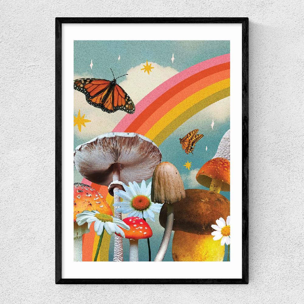 east end prints Vintage Mushroom Collage