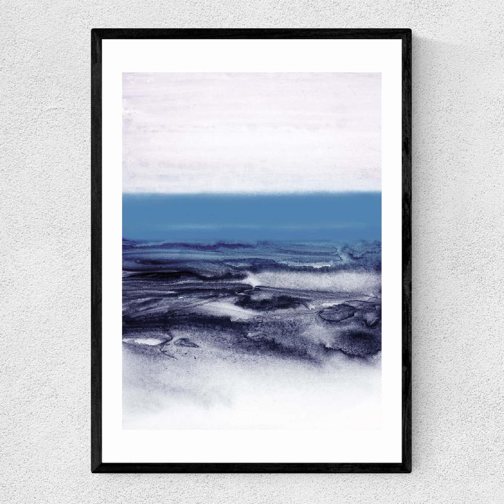east end prints Watercolor Landscape Blue