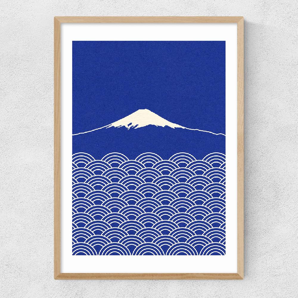 East End Prints Waves And Fuji San