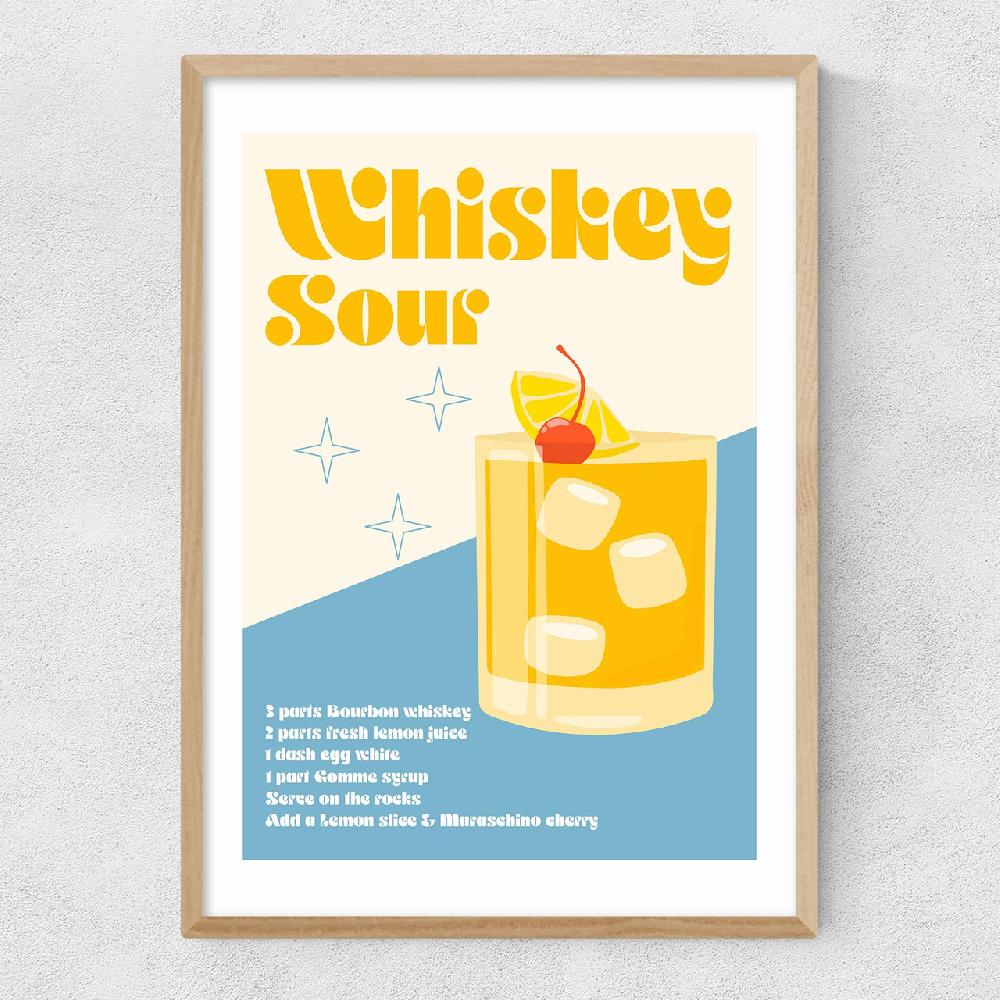 East End Prints Whiskey Sour Cocktail