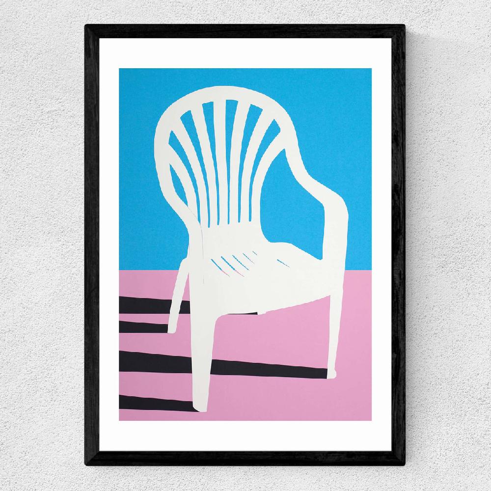 East End Prints White Plastic Chair