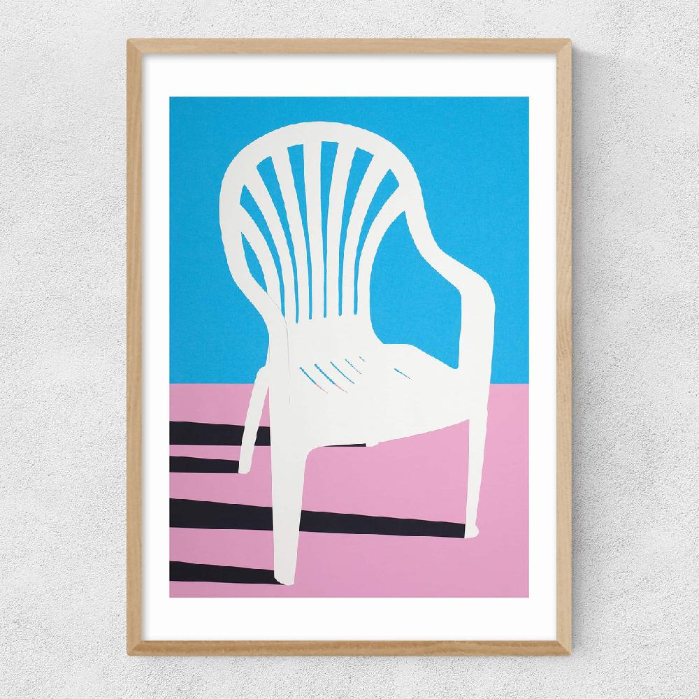 East End Prints White Plastic Chair