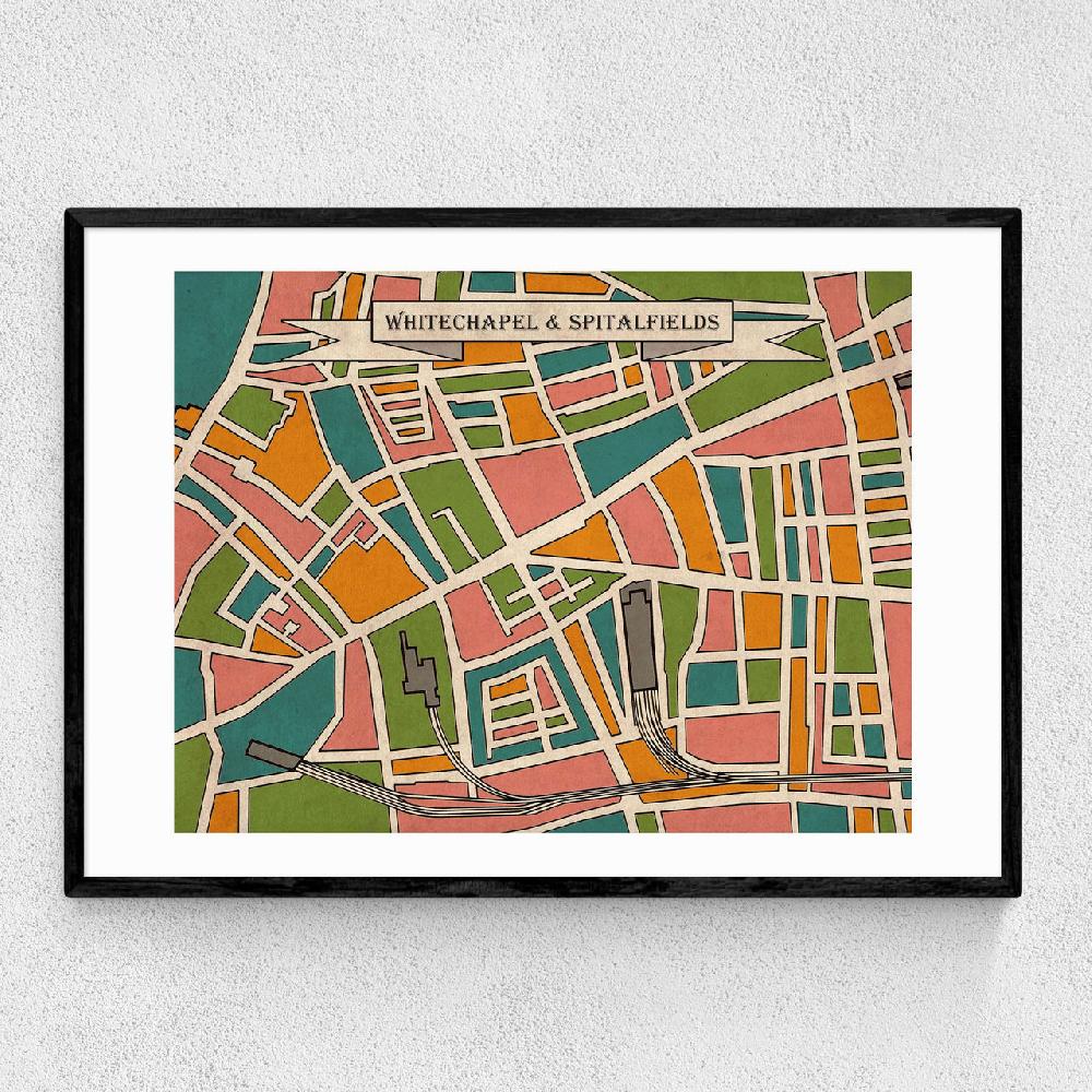 east end prints Whitechapel Map