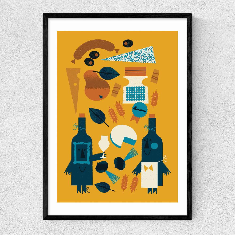 east end prints Wine And Cheese