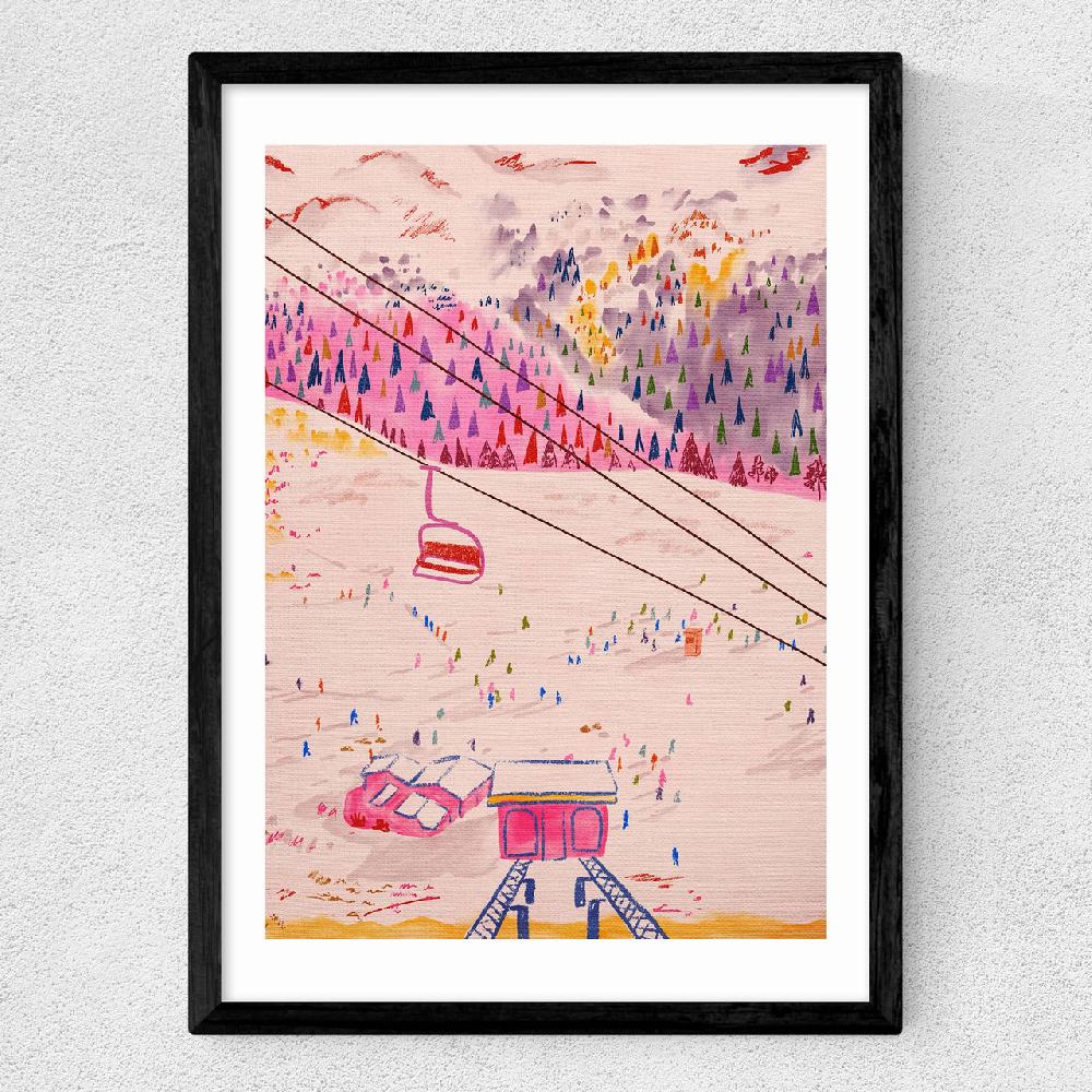 East End Prints Winter Swiss Mountain