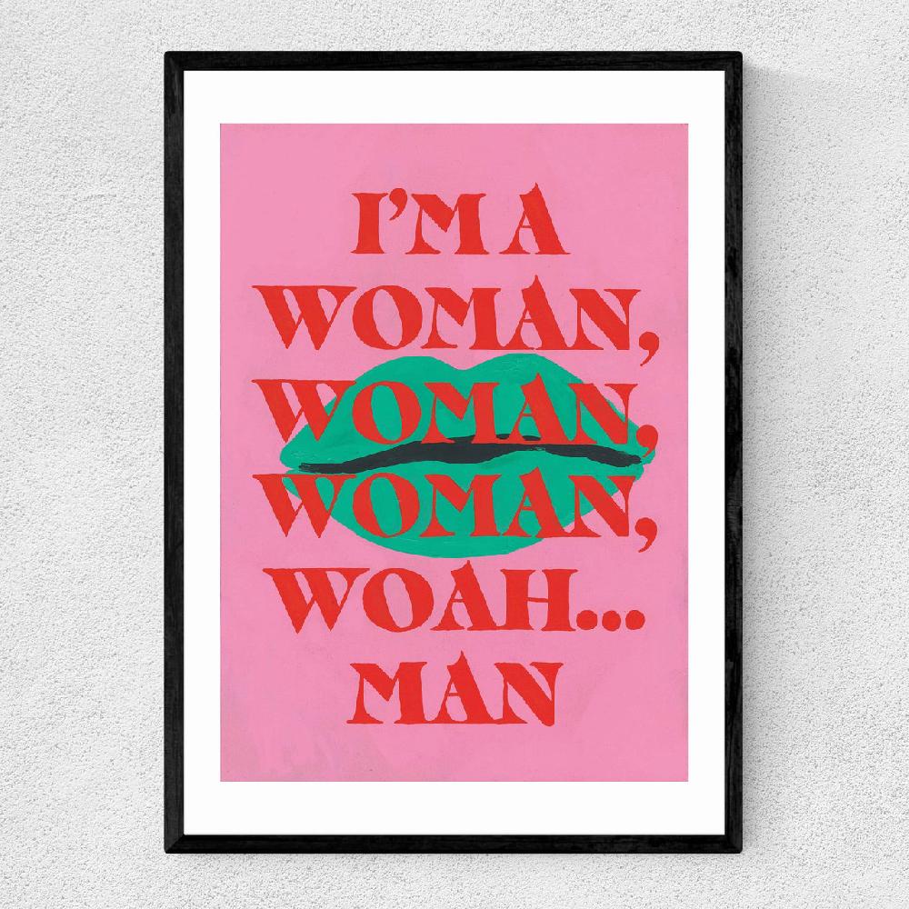 east end prints Woah Man Pink