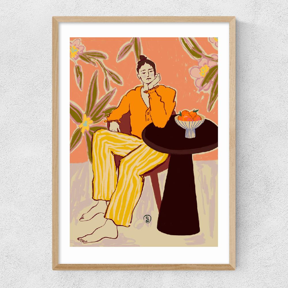 East End Prints Woman With Oranges