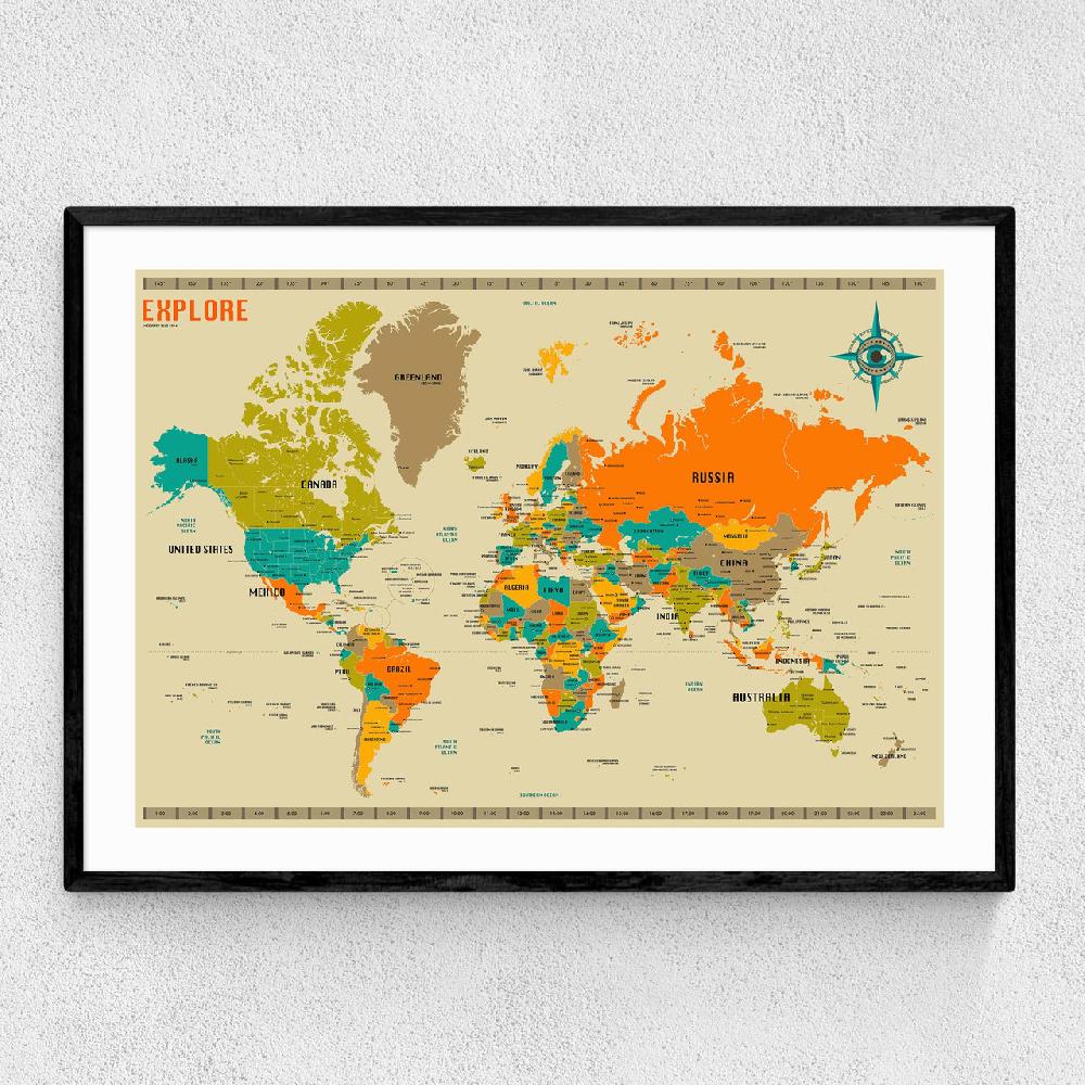 east end prints World Map by Jazzberry Blue