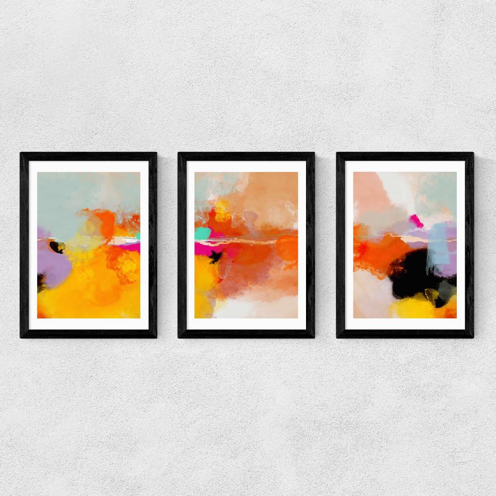 East End Prints Yellow Blush Triptych