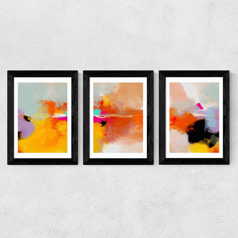 East End Prints Yellow Blush Triptych