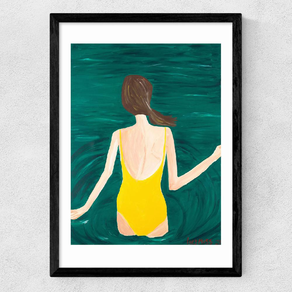 East End Prints Yellow Swimmer