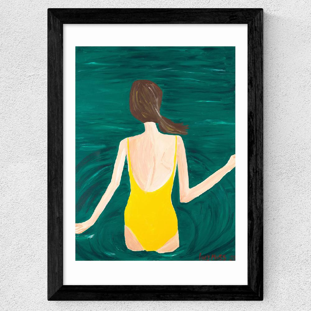 East End Prints Yellow Swimmer